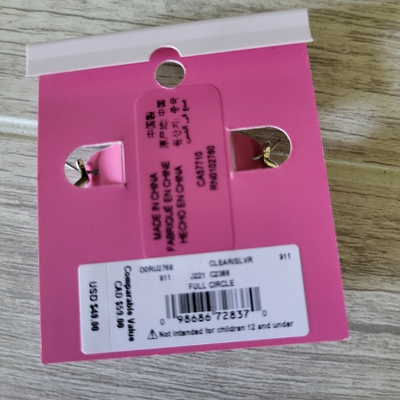 Kate Spade Full Circle Silver Clear Cubic Zirconia Earrings - Picture 5 of 6